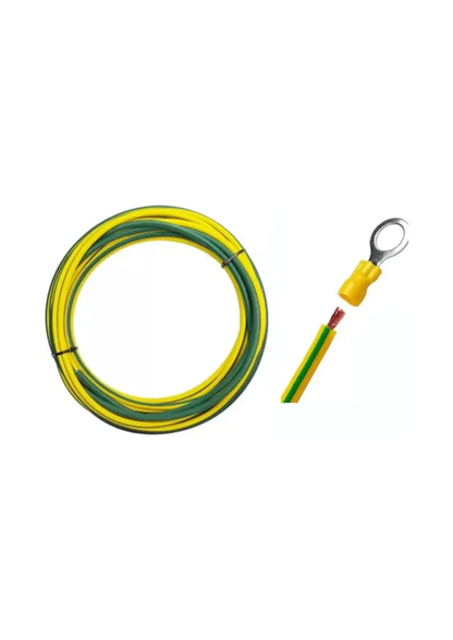 Cabo de Aterramento 16mm² Verde/Amarelo 0,85m c/ Terminais Olhal (OUTLET)